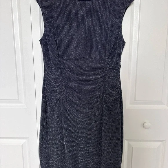 Lauren Ralph Lauren Mother of the Bride Sheath Dress Metallic Knee Length Sz 16 - Picture 2 of 9